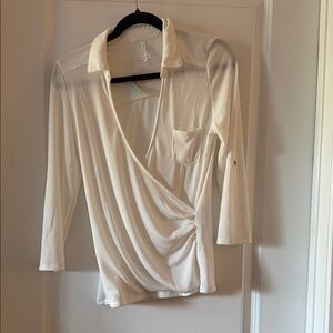 Elegant Cream Wrap Top